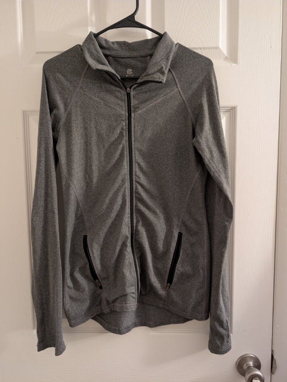 Gray Zip-Up Running Jacket